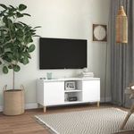 fehér TV-szekrény tömör falábakkal 103, 5 x 35 x 50 cm fotó