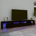 fekete TV-szekrény LED-világítással 260x36, 5x40 cm fotó