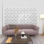 12 darab origami fehér 3D fali panel 50 x 50 cm 3 m? fotó