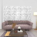 48 darab gyémánt fehér 3D fali panel 50 x 50 cm 12 m? fotó
