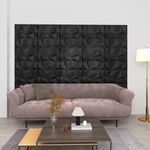 24 darab gyémánt fekete 3D fali panel 50 x 50 cm 6 m? fotó