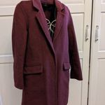 ZARA női XS-S-es bordó színű kis átmeneti kabát, egyenes fazonú , gyapjús tartalmú, hibátlan fotó