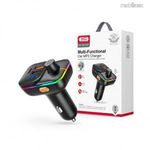 XO BCC09 bluetooth FM transmitter, kihangosító és autós töltő - FEKETE - 2 x USB, 1 x Type-C, 5V/... fotó