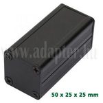 Alumínium műszerdoboz fekete 50x25x25 mm fotó