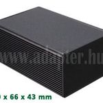 Alumínium műszerdoboz fekete 100x66x43 mm fotó