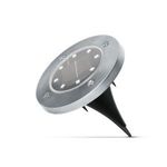 Kültéri napelemes LED-es leszúrható szolár lámpa - kör alakú - középfehér - 12 cm fotó