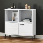 OSLO fehér tömör fa könyvszekrény fém lábakkal 90x35x90, 5 cm fotó