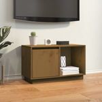 mézbarna tömör fenyőfa TV-szekrény 74x35x44 cm fotó