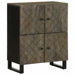 Sideboard Fekete 60x33x75 cm tömörfa Mango fotó