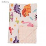 Foxy Baby Minky Super Soft babatakaró 75x100 - Barack - Színes dínók fotó
