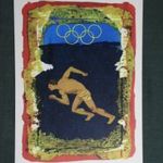 Képeslap, Lengyelország, Olimpiai játékok, sport, futás, Mieczyslaw Majewski grafika, 1964- fotó