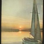Balaton, naplemente vitorlással fotó
