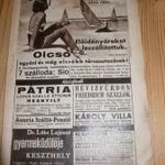 Régi reklám Színházi élet lapja1930-as évekből 15 x 23 cm Siófok vitorlás fotó