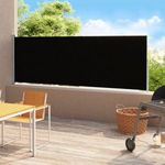 fekete behúzható oldalsó terasznapellenző 200 x 500 cm fotó