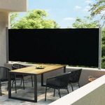 fekete kihúzható oldalsó terasz-napellenző 600 x 160 cm fotó
