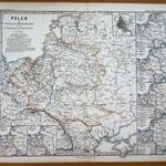 1871 Lengyelország és Litvánia nagy méretű térképe (37 cm x 45 cm ) fotó