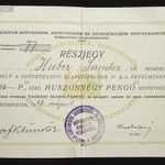 Magyar Szövegíró, Zeneszerző, Zeneműkiadó Szövetkezet részjegy 24 pengő 1926 fotó