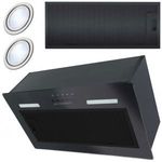 Beépíthető páraelszívó 65 W , 350 m3/h , 52cm , 2X2W Led , fekete Berdsen fotó