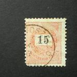 Magyarország 1889 Feketeszámú 15 kr. E 12: 11 3/4 (No)voszello, Gudlin 100 D fotó