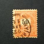 Magyarország 1889 Feketeszámú 50 kr. E 12: 11 3/4 Nyíre(gyháza) D fotó