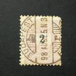 Magyarország 1889 Feketeszámú 2 kr. E 12: 11 3/4 Budapest, sarokhiány, enyhe barnulás D fotó