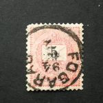 Magyarország 1889 Feketeszámú 5 kr. E 12: 11 3/4 Fogaras D fotó
