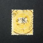 Magyarország 1889 Feketeszámú 8 kr. E 12: 11 3/4 Budapest Józseftér D fotó