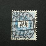 Magyarország 1889 Feketeszámú 10 kr. E 12: 11 3/4 Budapest Főposta D fotó