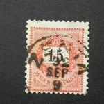 Magyarország 1889 Feketeszámú 15 kr. E 12: 11 3/4 Zenta D fotó