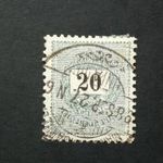 Magyarország 1889 Feketeszámú 20 kr. E 12: 11 3/4 Mar(osvá)sárhely D fotó