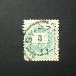 Magyarország 1890 Színesszámú 3 kr. E 12: 11 3/4 Nagyszeben D fotó
