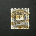 Magyarország 1889 Feketeszámú 1 kr. E 12: 11 3/4 D fotó
