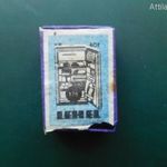 Régi fa gyufás doboz. LEHEL hűtőgép. Gyufás-skatulya, gyufásdoboz, gyufacímke. Vintage Rare Matchbox fotó