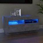 betonszürke TV-szekrény LED-lámpákkal 80 x 35 x 40 cm fotó