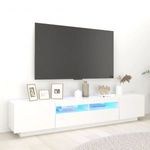 fehér TV-szekrény LED-lámpákkal 200 x 35 x 40 cm fotó