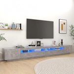 betonszürke TV-szekrény LED-lámpákkal 300 x 35 x 40 cm fotó