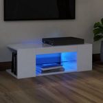 magasfényű fehér TV-szekrény LED lámpákkal 90 x 39 x 30 cm fotó