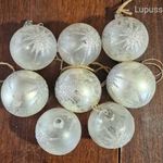CSILLAG MINTÁS GÖMB 8db, 6cm - RETRO KARÁCSONYFADÍSZ ÜVEGBŐL !!! fotó