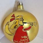 ANGYALKÁS GÖMB - RETRO KARÁCSONYFADÍSZ ÜVEGBŐL, 8cm !!! fotó