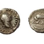 Domitian 81-96 ezüst Denar, Roma, Római Birodalom Romulusz és Rémusz a farkassal fotó