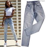 J.GALT BRANDY MELVILLE világoskék, magas derekú farmer XXS fotó
