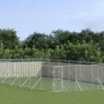 vidaXL ezüstszínű kültéri horganyzott acél kutyakennel 6 x 14 x 2 m fotó