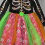 Csontváz ruha szivárvány színekben lány Halloween jelmez 8 - 9 év 128 - 1134 cm h: 82 cm mb: 60-84 fotó