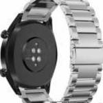 Fém okosóra szíj - EZÜST - rozsdamentes acél, csatos - 175mm hosszú, 22mm széles - HUAWEI Watch GT / fotó