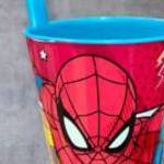 Pókember szívószálas műanyag pohár gyerekeknek 260 ml fotó