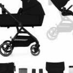 KINDERKRAFT SELECT Yoxi 2v1 Pure Black kombinált babakocsi fotó