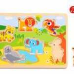 Tooky Toys Fa Puzzle hanggal 7 db-os - Safari Állatos fotó