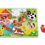 Tooky Toy Farm állatai forma kirakós fa játék puzzle 8db-os fotó