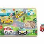Tooky Toy Közelekedés forma kirakós fa játék puzzle 9db-os fotó