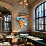 Menő pizza neonfelirat fotó